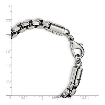Men's Stainless Steel 8.23mm Rolo Box Chain Bracelet – view 6