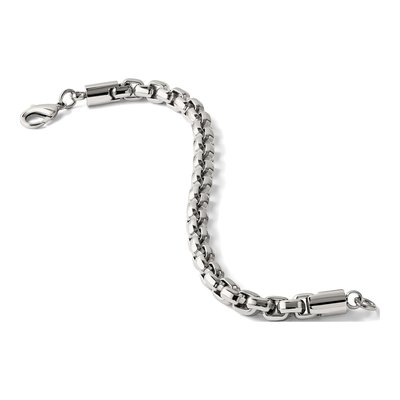 Men's Stainless Steel 8.23mm Rolo Box Chain Bracelet – view 8