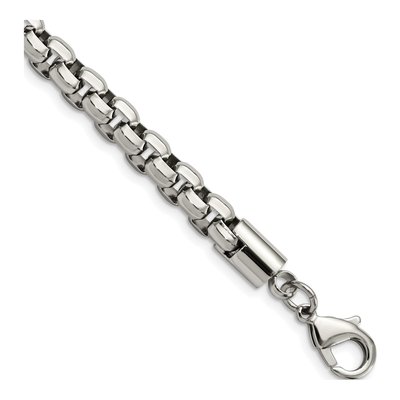 Men's Stainless Steel 8.23mm Rolo Box Chain Bracelet