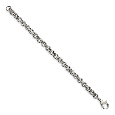 Men's Stainless Steel 7mm Rolo Chain Bracelet – view 4