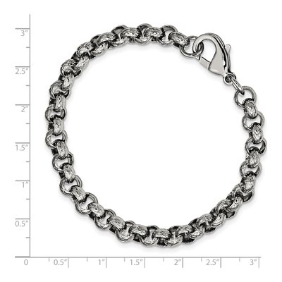 Men's Stainless Steel 7mm Rolo Chain Bracelet – view 6