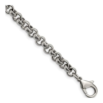 Men's Stainless Steel 7mm Rolo Chain Bracelet