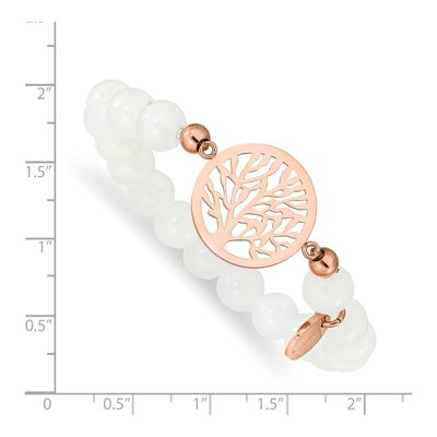 Stainless Steel IP Tree of Life Jade Stretch Bracelet – view 4