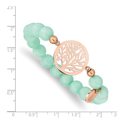 Stainless Steel Tone Jade Tree of Life Bracelet – view 4