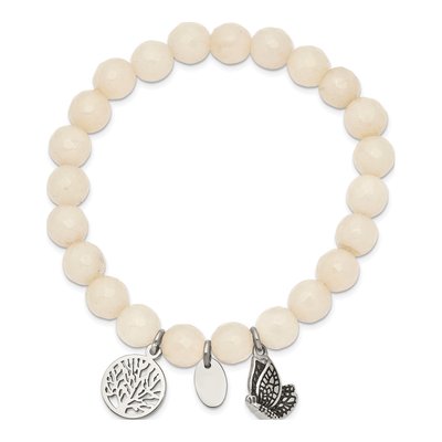 Stainless Steel Jade Stretch Bracelet – view 3