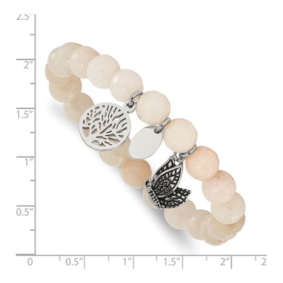 Stainless Steel Jade Stretch Bracelet – view 4