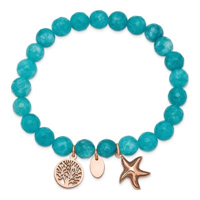 Stainless Steel Jade Beaded Starfish Bracelet – view 3