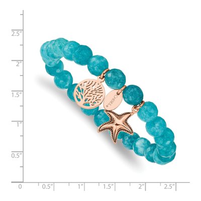 Stainless Steel Jade Beaded Starfish Bracelet – view 4