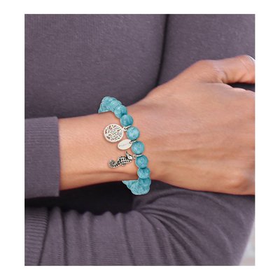 Stainless Steel Seahorse Tree of Life Jade Bracelet – view 5