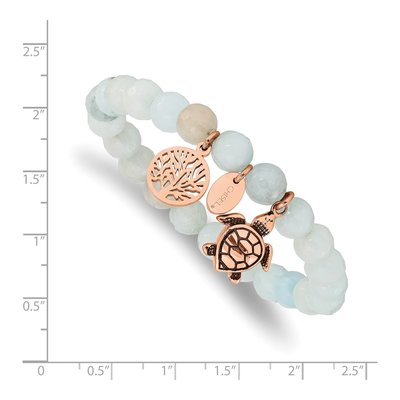 Stainless Steel Blue Grey Jade Bracelet – view 4
