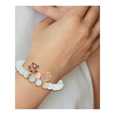 Stainless Steel Blue Grey Jade Bracelet – view 5