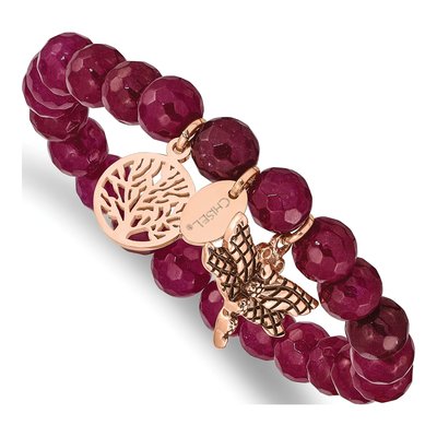 Stainless Steel Dragonfly Jade Bracelet