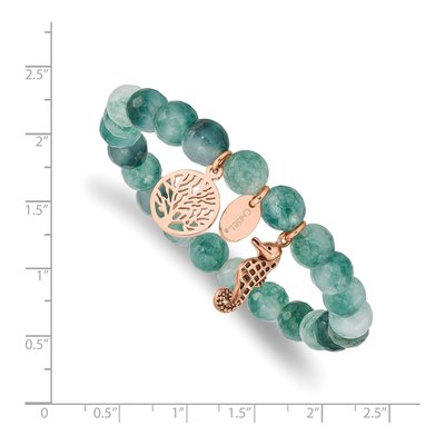 Stainless Steel Seahorse Jade Bracelet – view 4