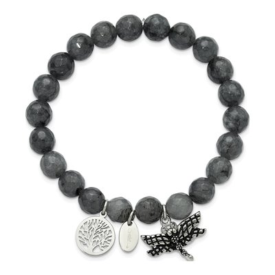 Stainless Steel Dragonfly Tree of Life Jade Bracelet – view 3