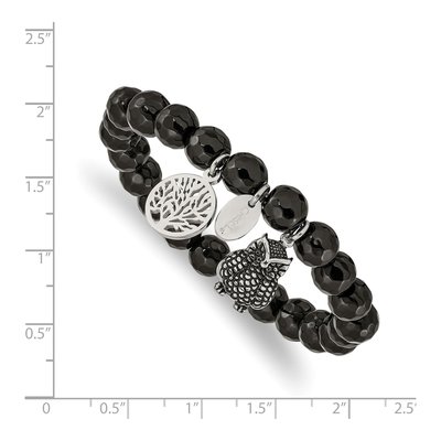 Stainless Steel Owl Tree of Life Jade Bracelet – view 4