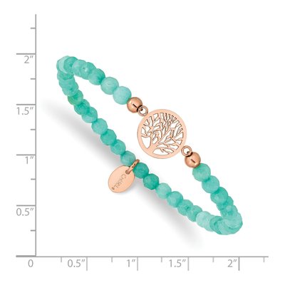 Stainless Steel IP Mint Jade Tree of Life Bracelet – view 4