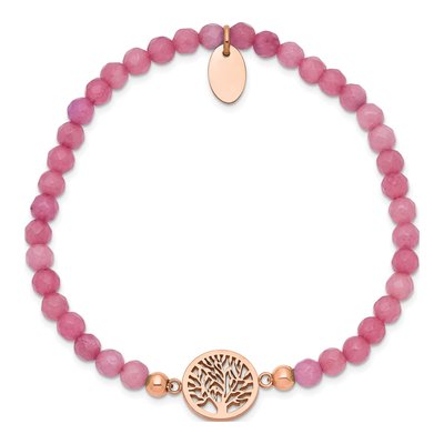 Stainless Steel IP Tree of Life Red Jade Bracelet – view 3