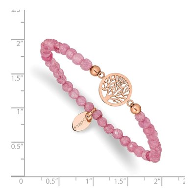 Stainless Steel IP Tree of Life Red Jade Bracelet – view 4