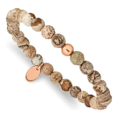 Stainless Steel IP Jasper Bracelet