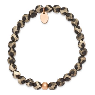 Stainless Steel Agate Zebra Stretch Bracelet – view 3