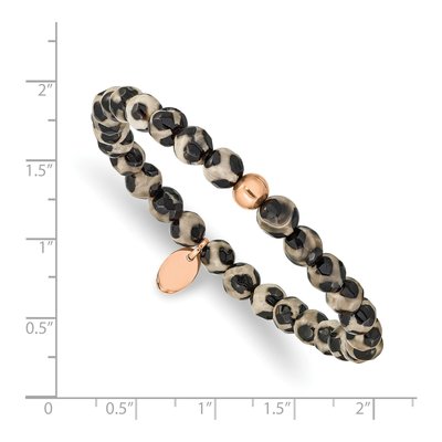 Stainless Steel Agate Zebra Stretch Bracelet – view 4
