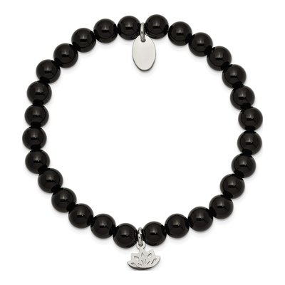 Stainless Steel Agate Lotus Bracelet – view 3
