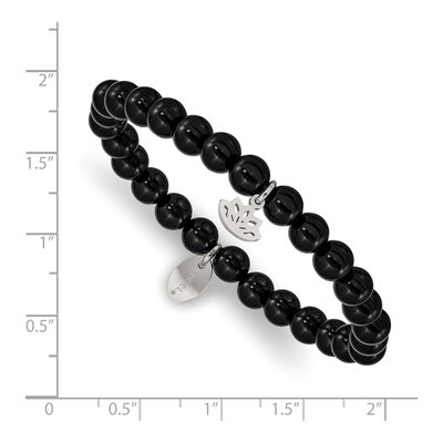 Stainless Steel Agate Lotus Bracelet – view 4