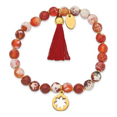 Stainless Steel Agate Stretch Bracelet – view 3