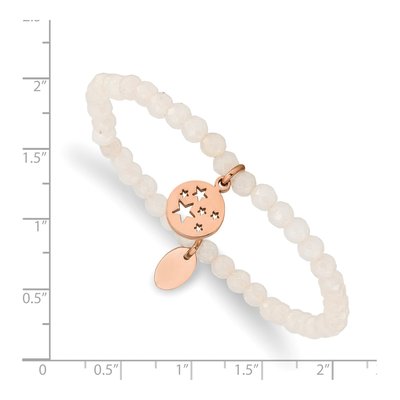 Stainless Steel Jade Star Stretch Bracelet – view 4