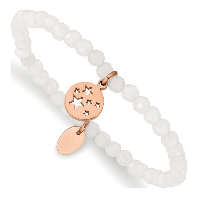 Stainless Steel Jade Star Stretch Bracelet
