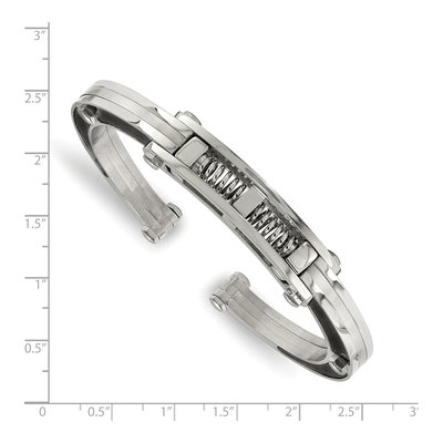 Stainless Steel Carbon Fiber Cuff Bracelet – view 5