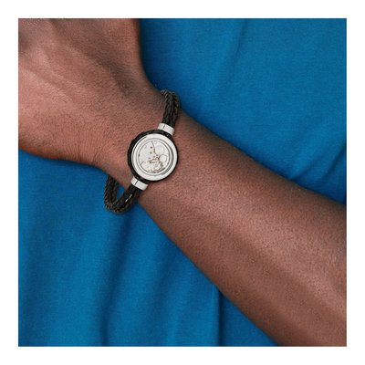 Stainless Steel CZ Braided Leather Bracelet – view 5