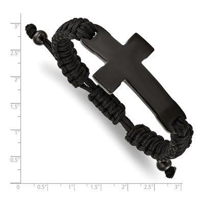 Black Stainless Steel Black Cross Bracelet – view 4