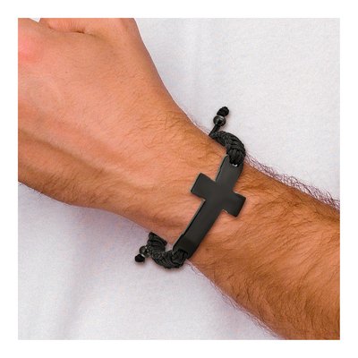 Black Stainless Steel Black Cross Bracelet – view 5