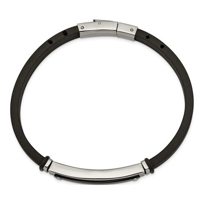Black Stainless Steel Rubber Bracelet – view 3