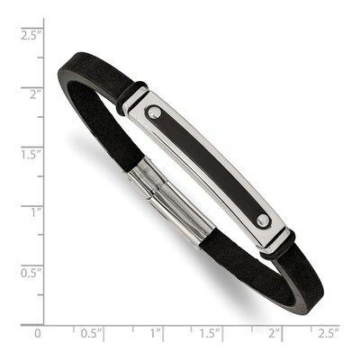 Black Stainless Steel Rubber Bracelet – view 4