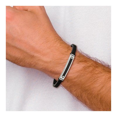 Black Stainless Steel Rubber Bracelet – view 5