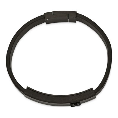 Men's Stainless Steel Black IP Carbon Fiber Bracelet – view 2