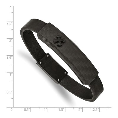 Men's Stainless Steel Black IP Carbon Fiber Bracelet – view 3
