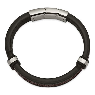 Stainless Steel Braided Leather Bracelet – view 3