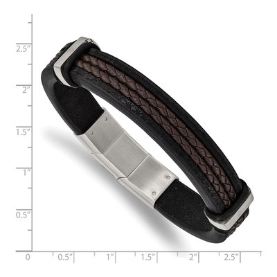 Stainless Steel Braided Leather Bracelet – view 4
