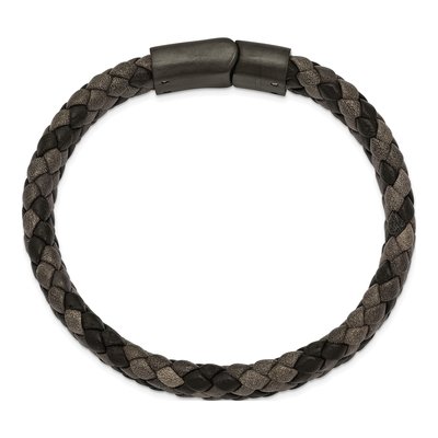 Stainless Steel Brown Leather Bracelet – view 3