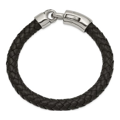 Stainless Steel Braided Leather Bracelet – view 3
