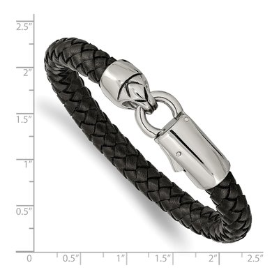 Stainless Steel Braided Leather Bracelet – view 4
