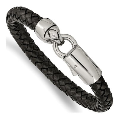 Stainless Steel Braided Leather Bracelet