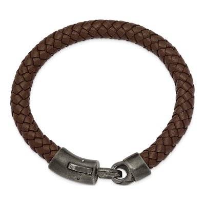 Stainless Steel Braided Leather Bracelet – view 3