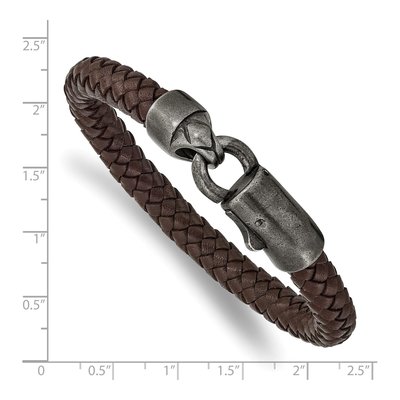 Stainless Steel Braided Leather Bracelet – view 4