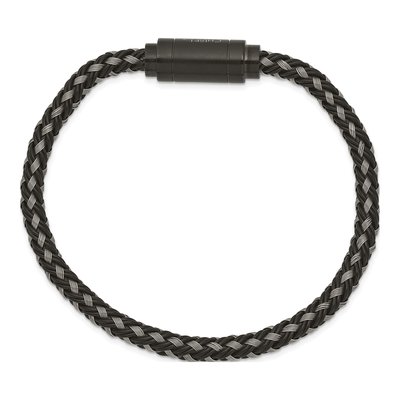 Black Stainless Steel Braided Bracelet – view 3