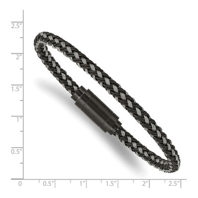 Black Stainless Steel Braided Bracelet – view 4