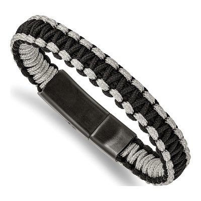 Black Stainless Steel Nylon Bracelet